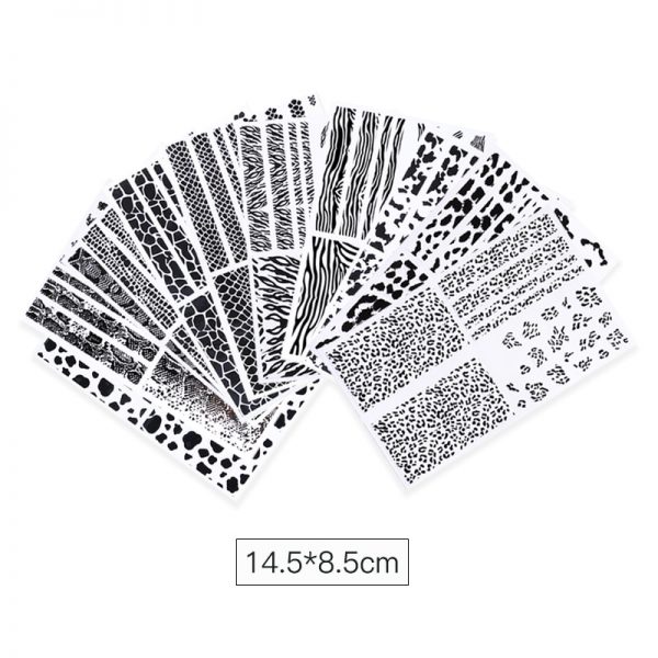 1pc Leopard Wild Animal Skin Nail Foil Sticker Snake Print Nail Art Transfer Slider Starry Sky 5 - Cow Print Shop