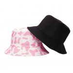 2021 New Summer Reversible Pink Cow Print Bucket Hats Men Women Striped Bob Outddor Street Casual 5 - Cow Print Shop