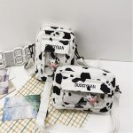 2021 New Women Girls Cartoon Cow Print Shoulder Crossbody Bag Lady Tote Satchel Purse - Cow Print Shop