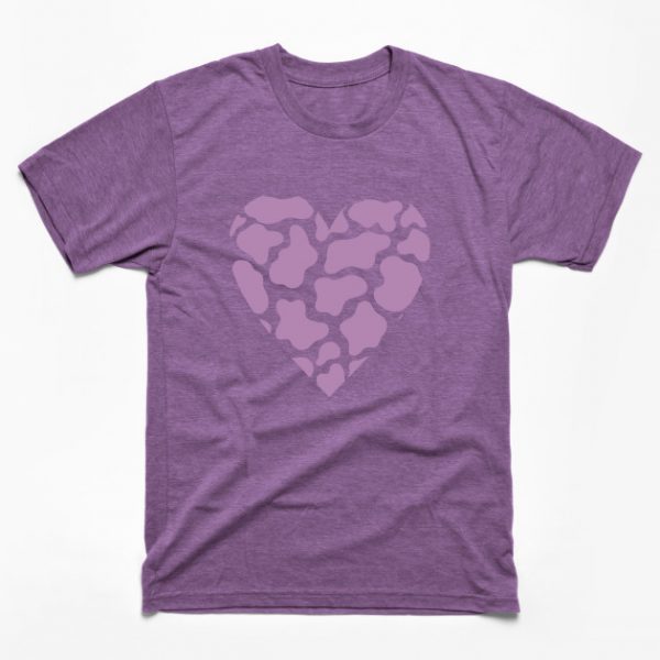 Cow Print Purple Heart Design