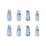 24 Pcs Cow Pattern 3D Butterfly Ballet Fake Nails Love Flame Design Press On Nail Tips 2 - Cow Print Shop