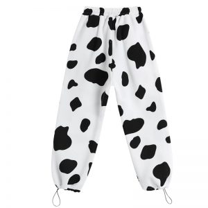 Autumn Woman Loose Sweatpants Femme Joggers Grey High Waist Pants Cow Print Casual Fashion Trousers 2020 - Cow Print Shop