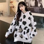 Cow Print Female Hoodies Harajuku Pullover Tops Autumn Long Sleeve Women Hoodie Hooded Fashion Streetwear Lady 2 - Cow Print Shop