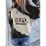 Cute Cow Print Sweatshirt Women s Harajuku Hoodie Pullover Long Sleeve Round Neck Casual Tops Clothes 3 - Cow Print Shop