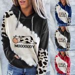 Cute Cow Print Sweatshirt Women s Harajuku Hoodie Pullover Long Sleeve Round Neck Casual Tops Clothes 5 - Cow Print Shop