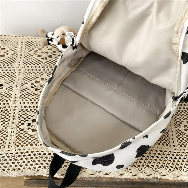 Fashion Kawaii Student Schoolbag Girls Laptop Backpack Women Cute Cow Print Mochila Travel Rucksack Cotton Leisure 5 - Cow Print Shop