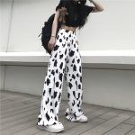 MINGLIUSILI Cow Print Wide Leg Pant 2021 Korean Fashion Trousers Women High Waist Streetwear Loose Casual 2 - Cow Print Shop