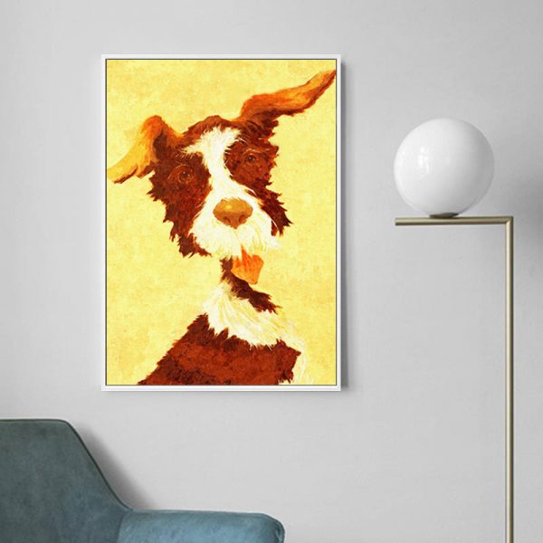 Modern Cartoon Dog Milk Cows Canvas Painting Wall Art Cute Animals Posters Prints for Kidroom Home 2 - Cow Print Shop