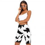 N olsollo Digital Cow Pattern Print Womens Skiny Leggings Five Point Short Sporting Jogger Jeggings Elastic 4 - Cow Print Shop