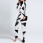 New Women Fashion Elegant Casual Animals Cow Print Functional Buttoned Flap Adults Pajamas Jumpsuit Sexy Ladies - Cow Print Shop