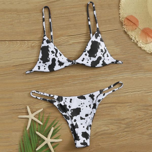 Sexy Cow Print Bikini Sets Women 2021 Summer Swimsuit Push Up Beachwear Sexy Swimwear micro Bikini 2 - Cow Print Shop