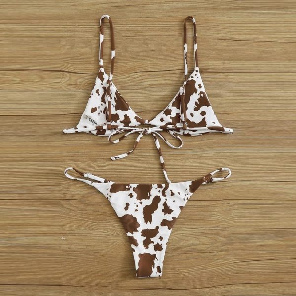 Sexy Cow Print Bikini Sets Women 2021 Summer Swimsuit Push Up Beachwear Sexy Swimwear micro Bikini 5 - Cow Print Shop