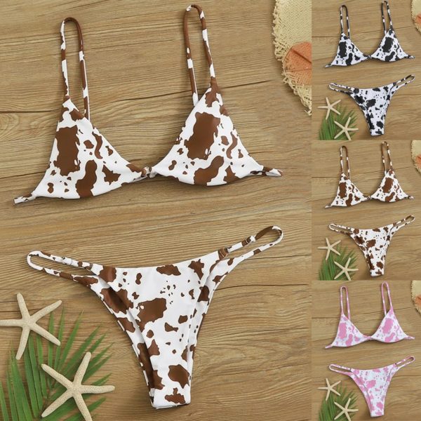 Sexy Cow Print Bikini Sets Women 2021 Summer Swimsuit Push Up Beachwear Sexy Swimwear micro Bikini - Cow Print Shop