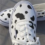 Women Canvas Sneakers Cow Print Patchwork White Shoes Brand Lovely Girls Thick Heel Sneakers Designer Low 5 - Cow Print Shop