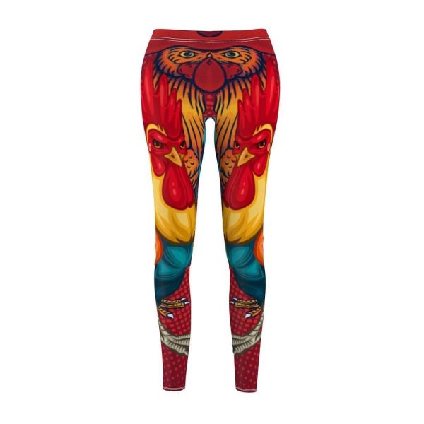 all over prints colorful rooster leggings 2 - Cow Print Shop