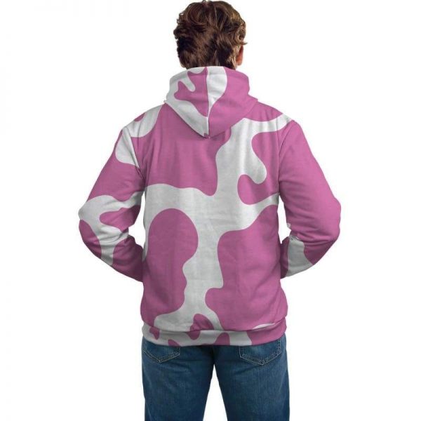 aop front pocket hoodie pink cow lover hoodie 2 - Cow Print Shop