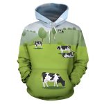 aop hoodie meadow cow hoodie 1 - Cow Print Shop