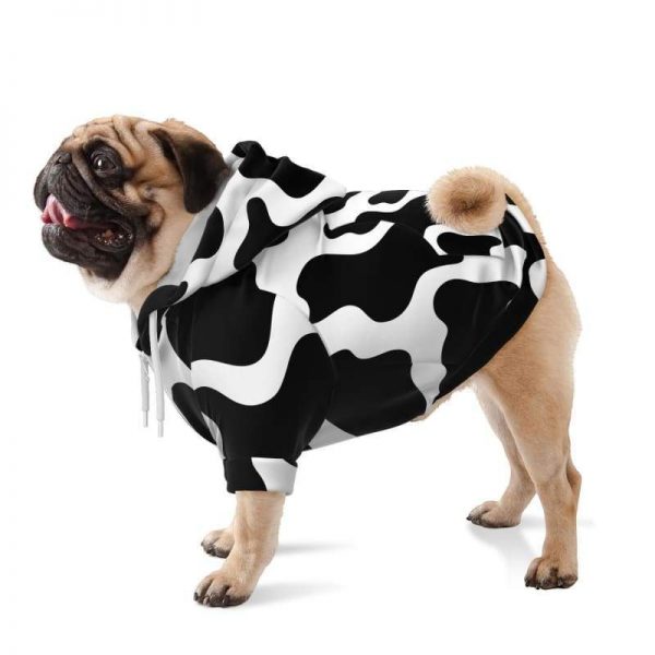 athletic dog zip up hoodie aop cool cow print hoodie for dogs 1 - Cow Print Shop