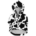 athletic dog zip up hoodie aop cool cow print hoodie for dogs 3 - Cow Print Shop