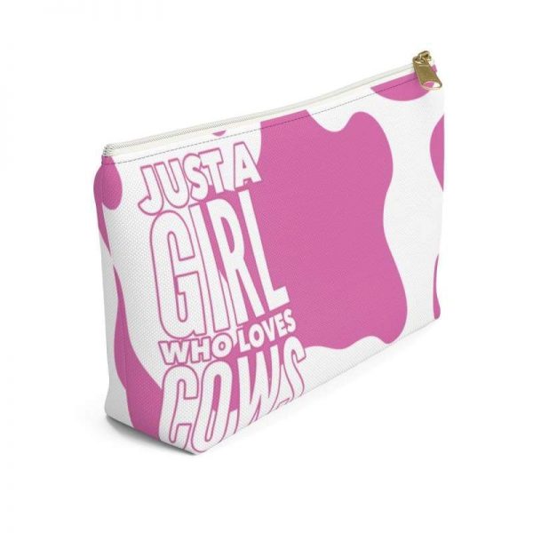 bags pink cow lover accessory pouch 1 - Cow Print Shop