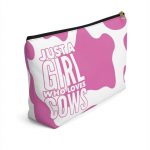 bags pink cow lover accessory pouch 15 - Cow Print Shop