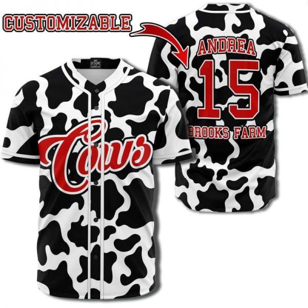 baseball jersey aop personalized cow baseball jersey 1 - Cow Print Shop