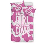 bedset pink cow lover bedset 1 - Cow Print Shop