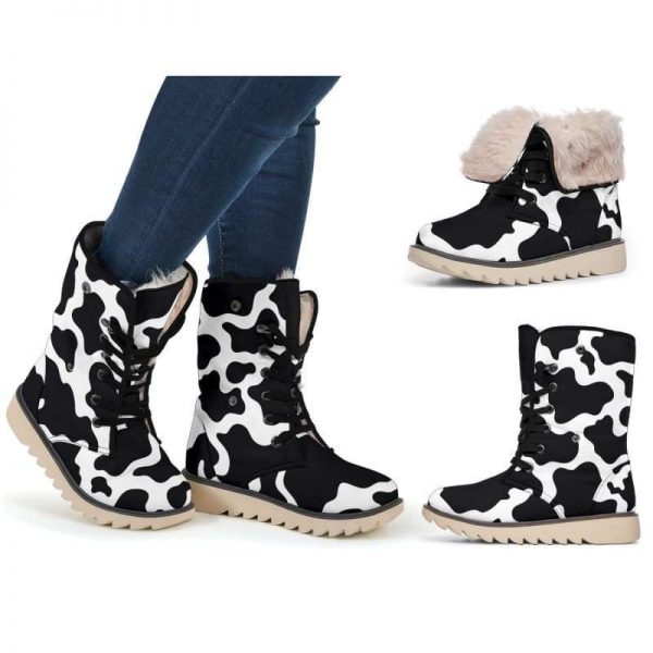 boots chic microsuede cows print boots 1 - Cow Print Shop