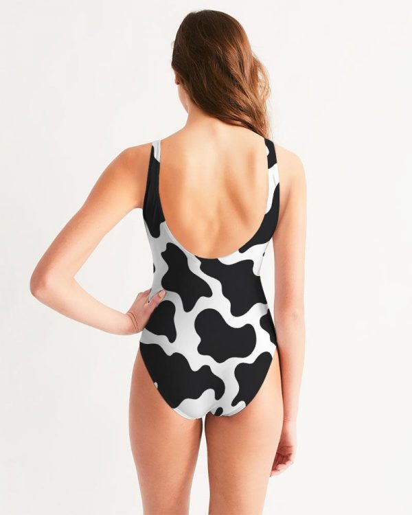 cloth cow print women s one piece swimsuit 3 - Cow Print Shop