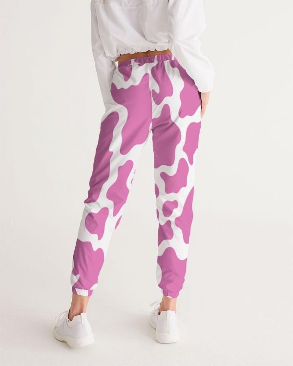 cloth pink cow print women s track pants 4 - Cow Print Shop