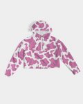 cloth pink cow women s cropped windbreaker 8 - Cow Print Shop