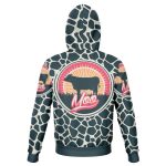 fashion hoodie aop blue cow print hoodie 2 - Cow Print Shop