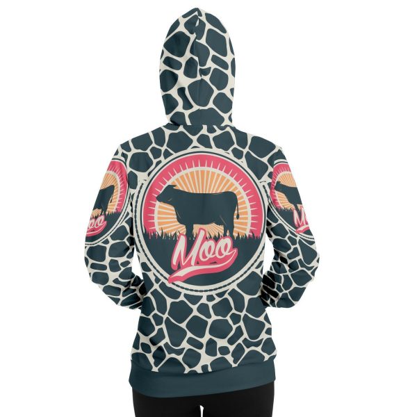 fashion hoodie aop blue cow print hoodie 8 - Cow Print Shop