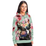 fashion hoodie aop mint floral cow hoodie 11 - Cow Print Shop