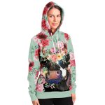 fashion hoodie aop mint floral cow hoodie 12 - Cow Print Shop