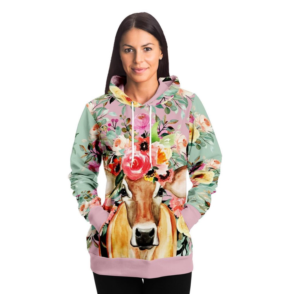 Cow Print Hoodies Pink Floral Cow Hoodie Official Merch Cl1211 Cow Print Shop 0597