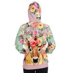 fashion hoodie aop pink floral cow hoodie 8 - Cow Print Shop