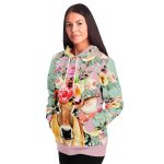 fashion hoodie aop pink floral cow hoodie 9 - Cow Print Shop
