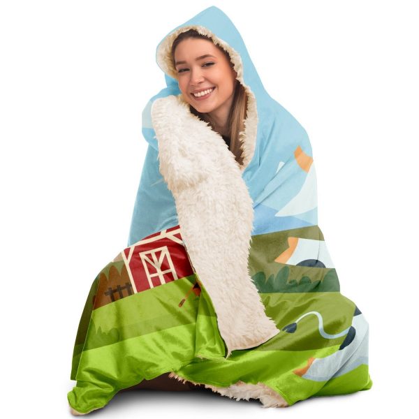 hooded blanket aop life is better on a farm hooded blanket 4 - Cow Print Shop