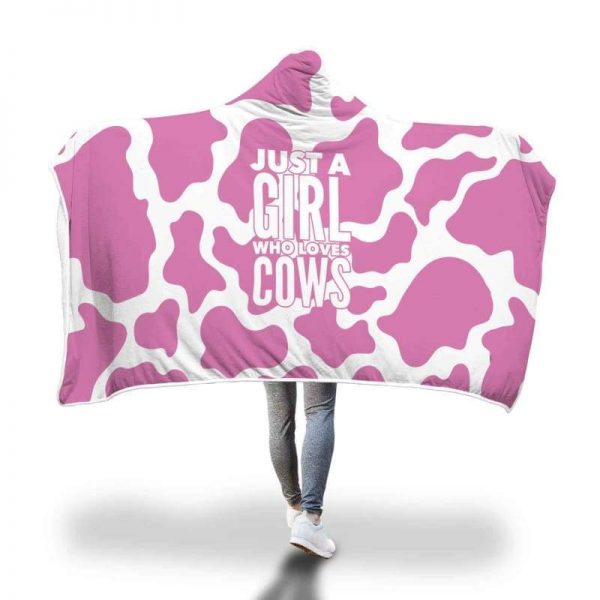 hooded blanket pink cow lover hooded blanket 1 - Cow Print Shop