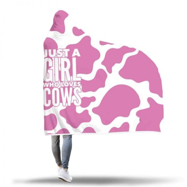 hooded blanket pink cow lover hooded blanket 3 - Cow Print Shop