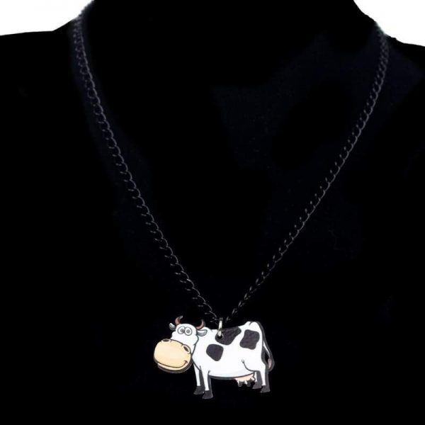 jewelry acrylic cow necklace for women 3 - Cow Print Shop