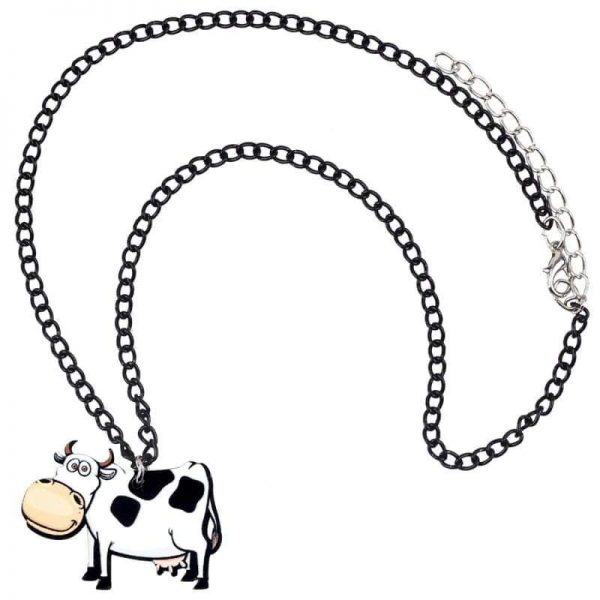 jewelry acrylic cow necklace for women 4 - Cow Print Shop