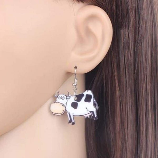 jewelry acrylic cute cow earrings for women 1 - Cow Print Shop