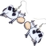 jewelry acrylic cute cow earrings for women 2 - Cow Print Shop