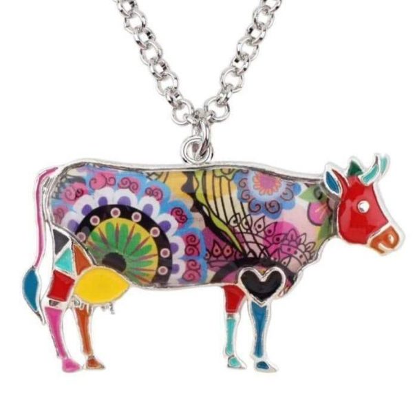 jewelry colorful cow necklace 1 - Cow Print Shop