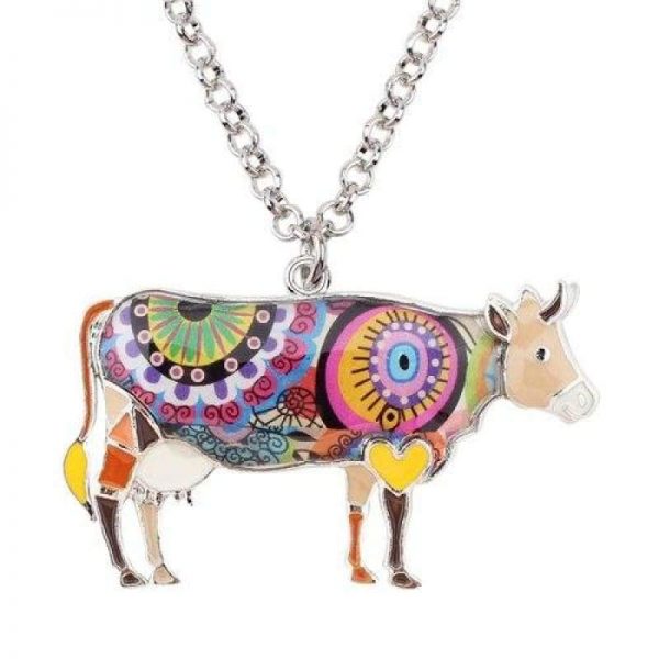 jewelry colorful cow necklace 4 - Cow Print Shop