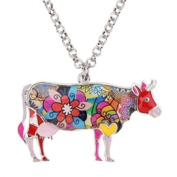 jewelry colorful cow necklace 5 - Cow Print Shop