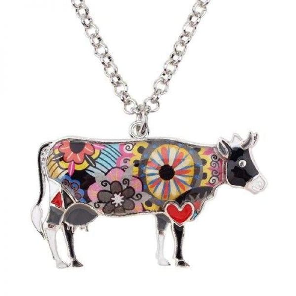 jewelry colorful cow necklace 6 - Cow Print Shop