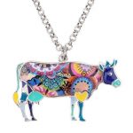 jewelry colorful cow necklace 7 - Cow Print Shop